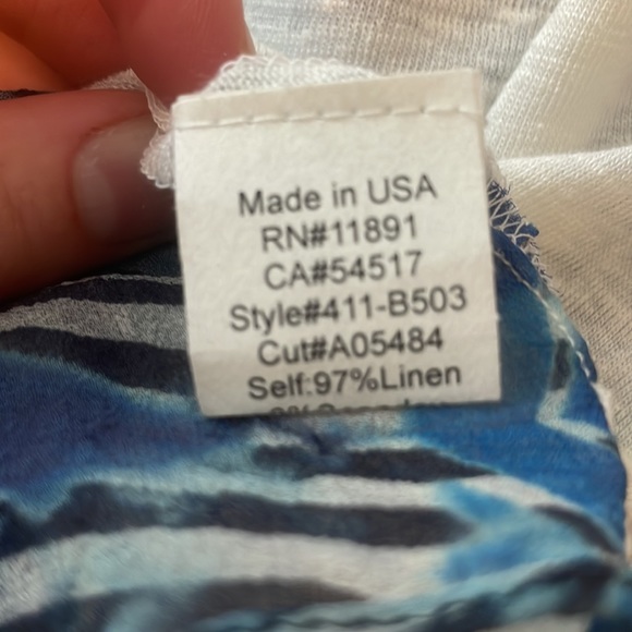 Bailey44 White Linen T-Shirt with Patterned Sheer Back - Picture 4 of 5